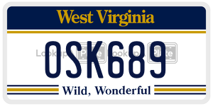 OSK689  license plate in WV