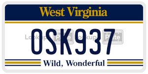 OSK937  license plate in WV