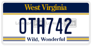 OTH742  license plate in WV
