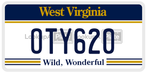 OTY620 license plate in West Virginia