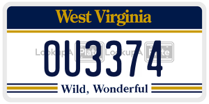 OU3374  license plate in WV