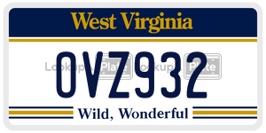 OVZ932  license plate in WV