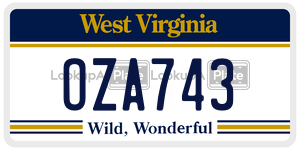 OZA743  license plate in WV