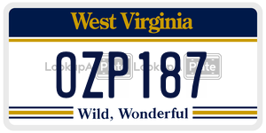 OZP187  license plate in WV
