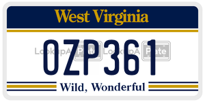 OZP361  license plate in WV