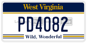 PD4082  license plate in WV