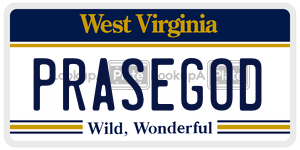 PRASEGOD license plate in West Virginia