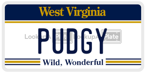 PUDGY  license plate in WV