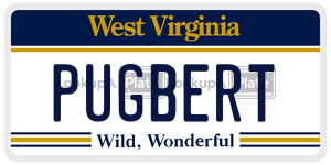 PUGBERT  license plate in WV