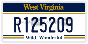 R125209  license plate in WV