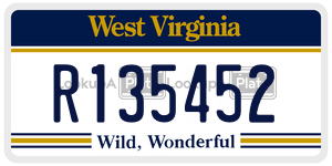 R135452  license plate in WV