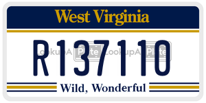 R137110  license plate in WV
