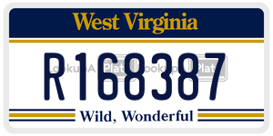 R168387  license plate in WV