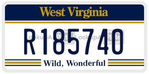R185740  license plate in WV