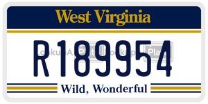 R189954  license plate in WV