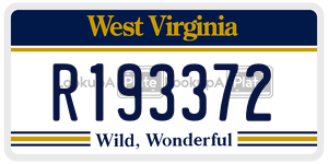 R193372  license plate in WV