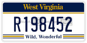 R198452  license plate in WV