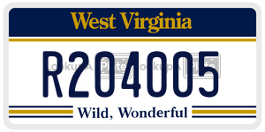 R204005  license plate in WV