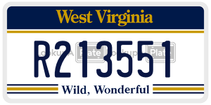 R213551  license plate in WV