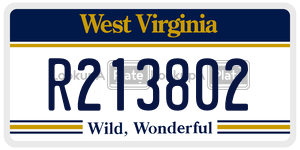 R213802  license plate in WV
