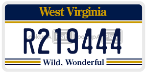 R219444  license plate in WV