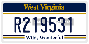 R219531  license plate in WV