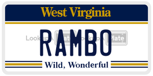 RAMBO  license plate in WV