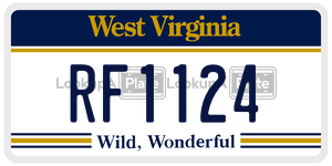 RF1124  license plate in WV
