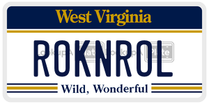 ROKNROL  license plate in WV