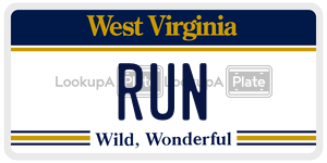 RUN  license plate in WV