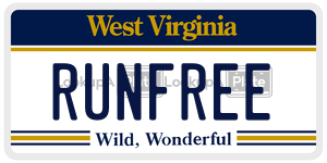 RUNFREE  license plate in WV