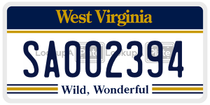 SA002394  license plate in WV