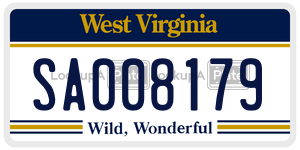 SA008179  license plate in WV