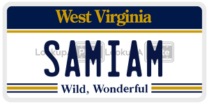 SAMIAM  license plate in WV