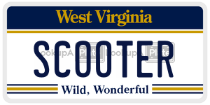 SCOOTER  license plate in WV