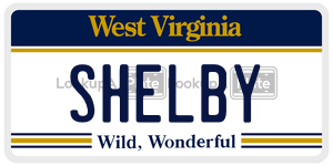 SHELBY  license plate in WV