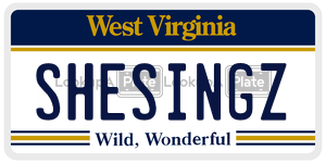 SHESINGZ  license plate in WV
