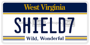 SHIELD7  license plate in WV