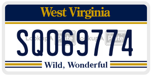 SQ069774  license plate in WV