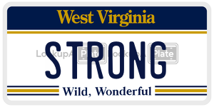 STRONG  license plate in WV