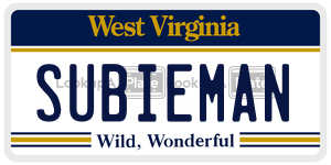 SUBIEMAN  license plate in WV