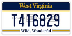 T416829  license plate in WV