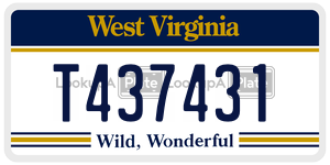 T437431  license plate in WV