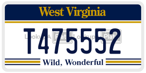 T475552  license plate in WV