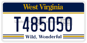 T485050  license plate in WV