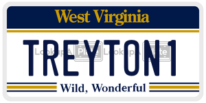 TREYTON1  license plate in WV