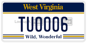 TU0006  license plate in WV