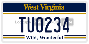 TU0234  license plate in WV
