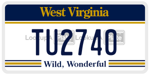 TU2740  license plate in WV