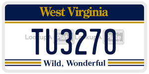 TU3270  license plate in WV